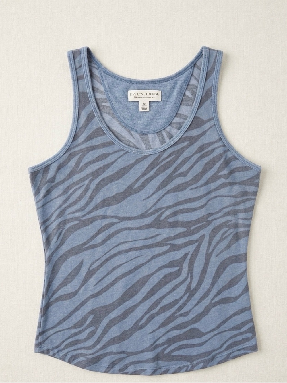 Karen Neuburger Light Blue Zebra Print Super Soft Loungewear Tank Top - size M